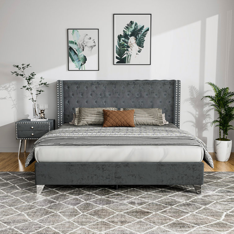 3 quarter deals crushed velvet bed